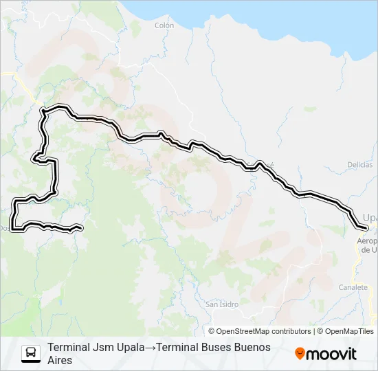 UPALA - DOS RÍOS - BUENOS AIRES Bus Line Map