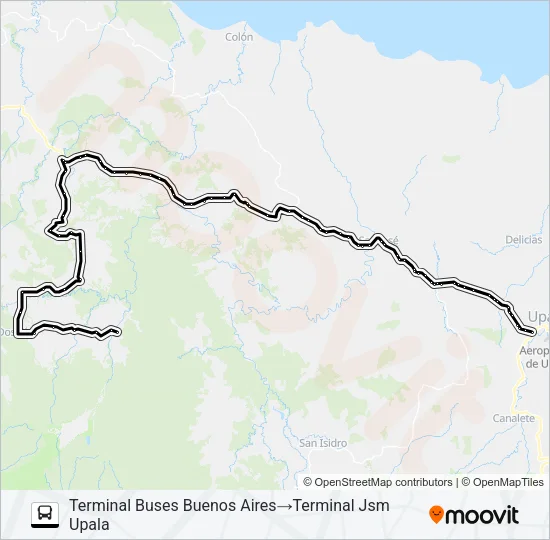 UPALA - DOS RÍOS - BUENOS AIRES Bus Line Map