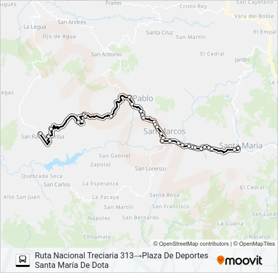 SANTA MARÍA - SAN MARCOS - SAN PABLO Bus Line Map