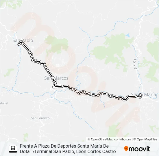 SANTA MARÍA - SAN MARCOS - SAN PABLO Bus Line Map