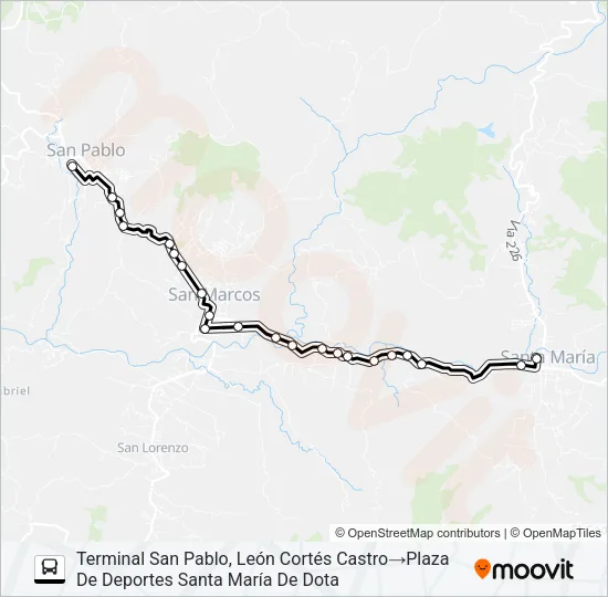 SANTA MARÍA - SAN MARCOS - SAN PABLO Bus Line Map