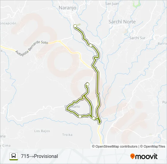 NARANJO - ROSARIO Bus Line Map