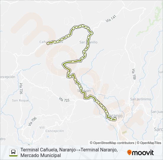 NARANJO - SAN JUANILLO Bus Line Map