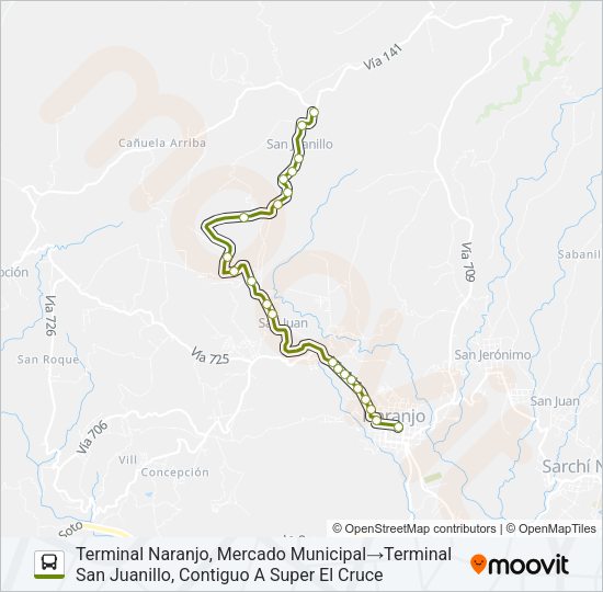 NARANJO - SAN JUANILLO Bus Line Map