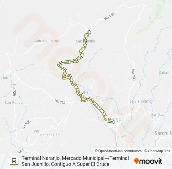 NARANJO - SAN JUANILLO Bus Line Map