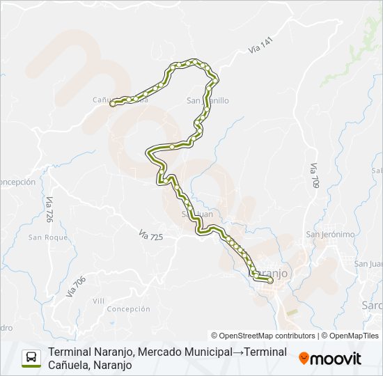 NARANJO - SAN JUANILLO Bus Line Map