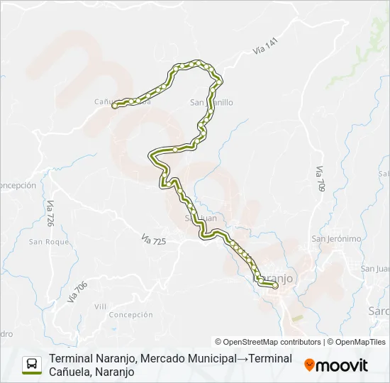 NARANJO - SAN JUANILLO Bus Line Map