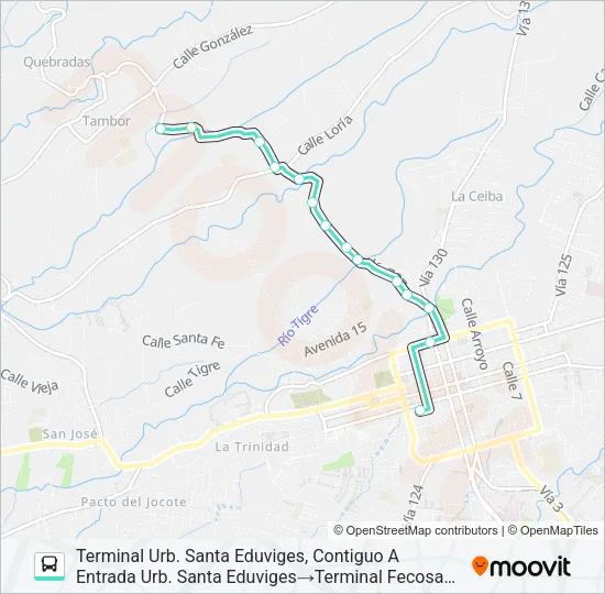 ALAJUELA - SANTA EDUVIGES Bus Line Map