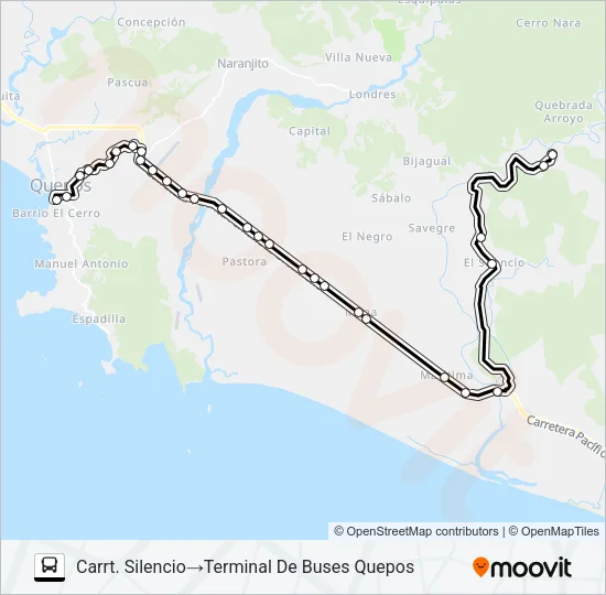 QUEPOS - SILENCIO Bus Line Map