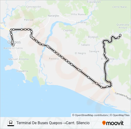 QUEPOS - SILENCIO Bus Line Map