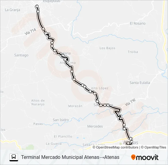 ATENAS - PALMARES Bus Line Map