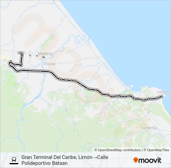 LIMÓN - BATAAN Bus Line Map