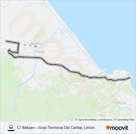 LIMÓN - BATAAN Bus Line Map