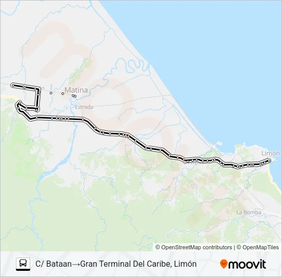 Mapa de LIMÓN - BATAAN de autobús