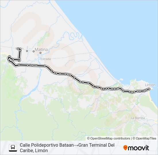 LIMÓN - BATAAN Bus Line Map