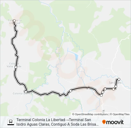 AGUAS CLARAS - COLONIA LIBERTAD Bus Line Map