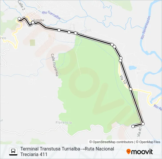 TURRIALBA - LA SUSANITA (HOSPITAL) Bus Line Map
