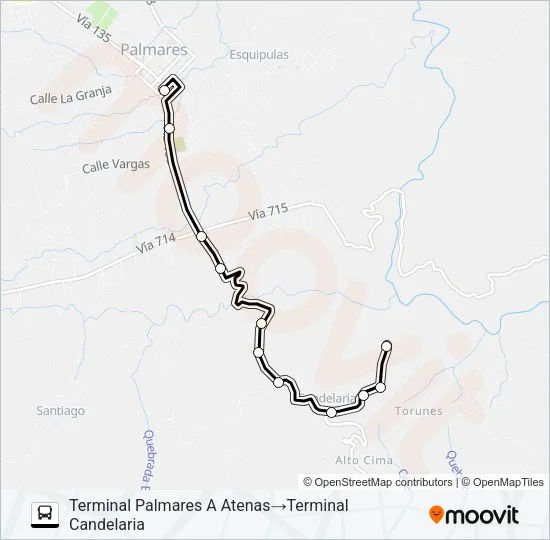 PALMARES - ZARAGOZA - CANDELARIA Bus Line Map