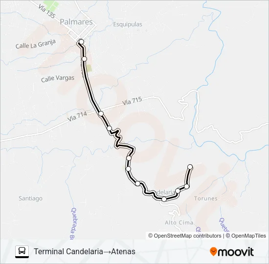 PALMARES - ZARAGOZA - CANDELARIA Bus Line Map