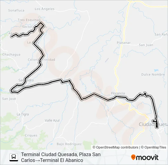 CIUDAD QUESADA - EL ABANICO Bus Line Map