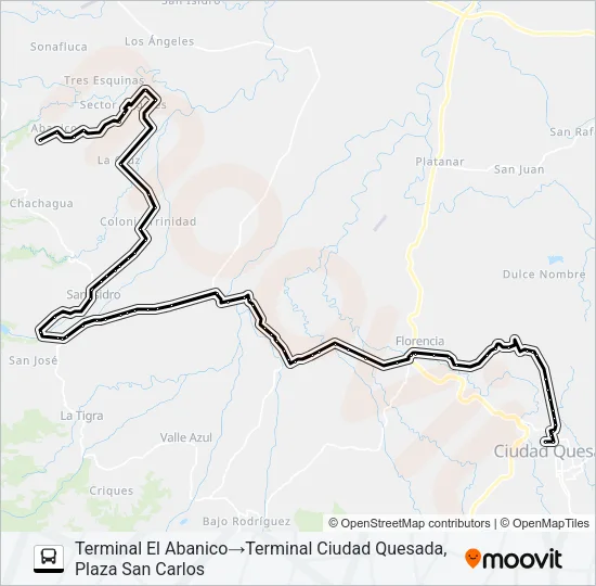 CIUDAD QUESADA - EL ABANICO Bus Line Map