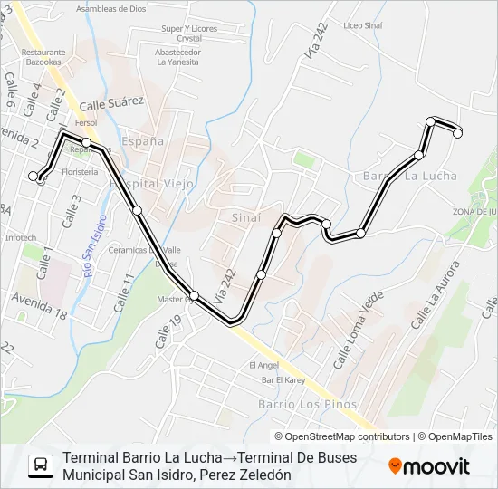 SAN ISIDRO - LA LUCHA Bus Line Map