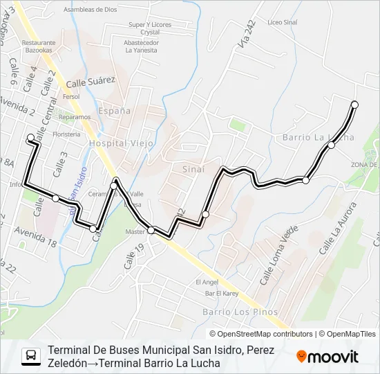 SAN ISIDRO - LA LUCHA Bus Line Map