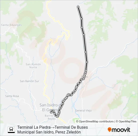 SAN ISIDRO - LA PIEDRA Bus Line Map
