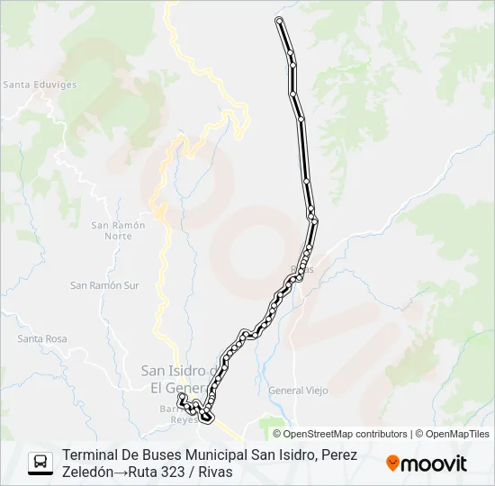 SAN ISIDRO - LA PIEDRA Bus Line Map