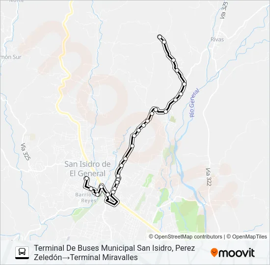 SAN ISIDRO - MIRAVALLES Bus Line Map
