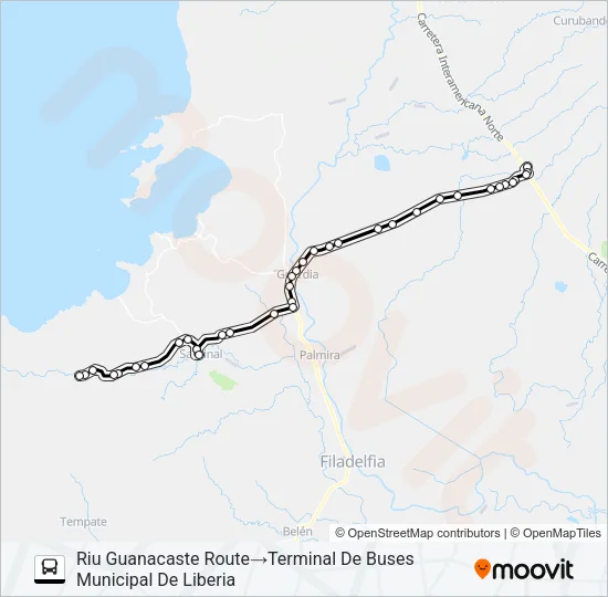 LIBERIA - ARTOLA Bus Line Map