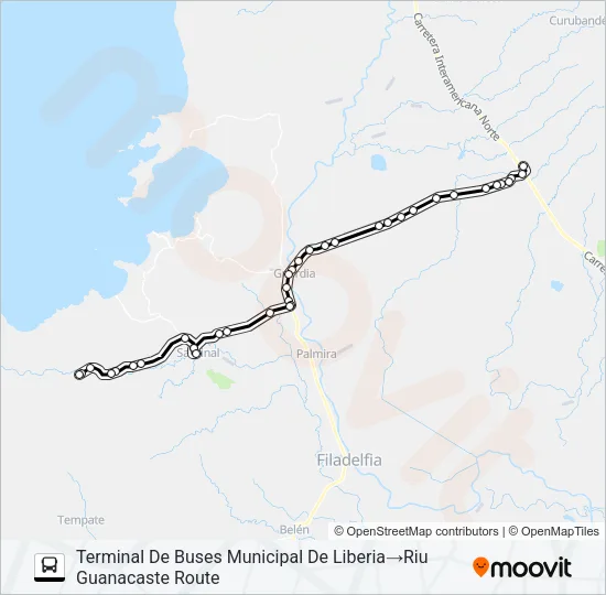 LIBERIA - ARTOLA Bus Line Map