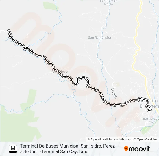 SAN ISIDRO - SANTA ROSA - SAN CAYETANO Bus Line Map