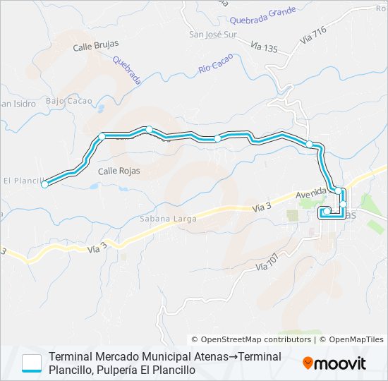 ATENAS - PLANCILLO bus Line Map