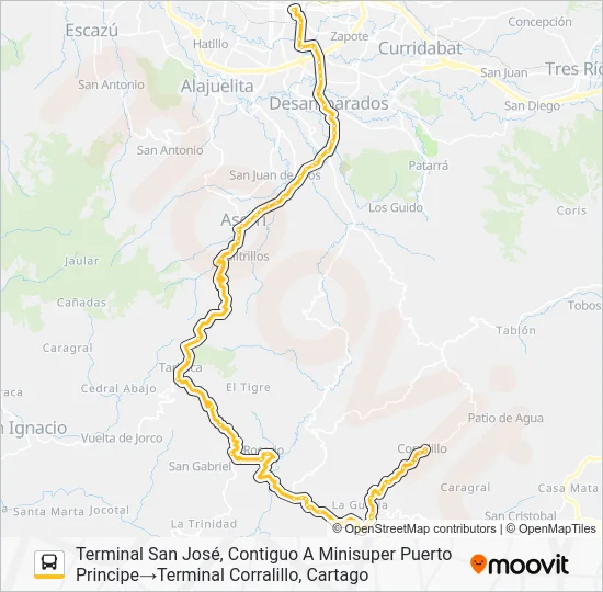 SJ - CORRALILLO Bus Line Map