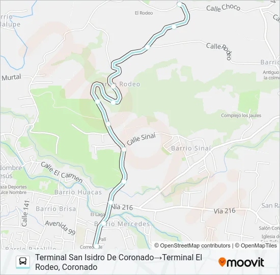 SAN ISIDRO CORONADO - EL RODEO Bus Line Map