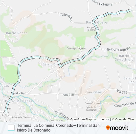 SAN ISIDRO CORONADO - LA COLMENA bus Line Map