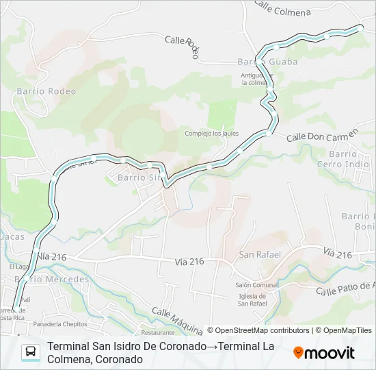 SAN ISIDRO CORONADO - LA COLMENA Bus Line Map