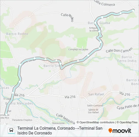SAN ISIDRO CORONADO - LA COLMENA Bus Line Map