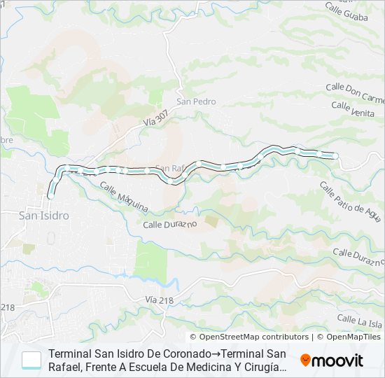 SAN ISIDRO CORONADO - SAN RAFAEL bus Line Map