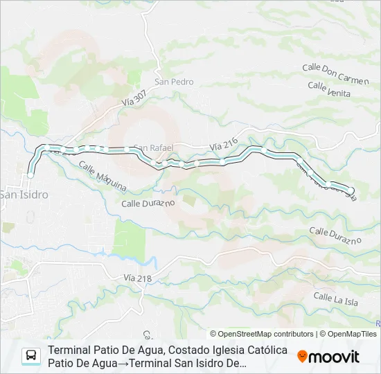 SAN ISIDRO CORONADO - PATIO DE AGUA Bus Line Map