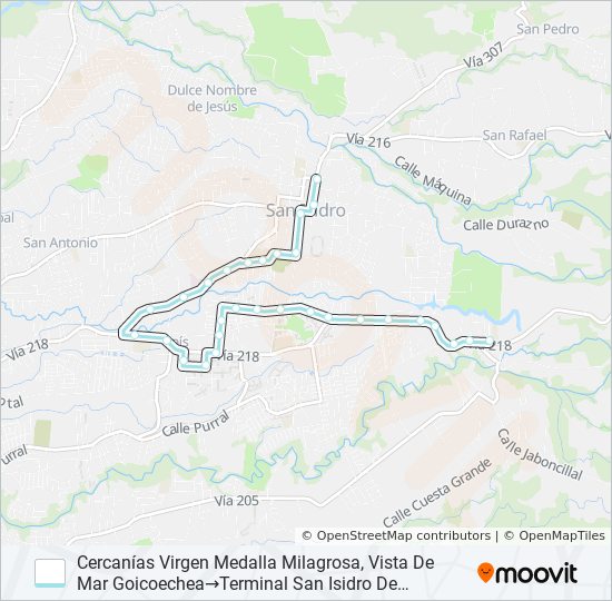 PERIFÉRICA SAN ISIDRO CORONADO - IPÍS bus Line Map