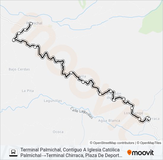 Mapa de SAN IGNACIO ACOSTA - PALMICHAL de autobús