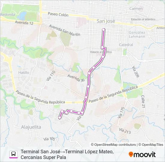 SAN JOSÉ - BARRIO SAN MARTÍN - UMARA Bus Line Map