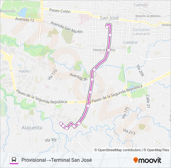 Mapa de SAN JOSÉ - BARRIO SAN MARTÍN - UMARA de autobús