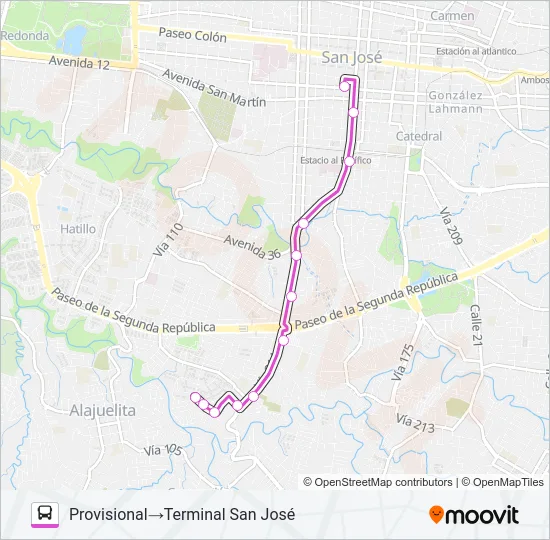 SAN JOSÉ - BARRIO SAN MARTÍN - UMARA Bus Line Map