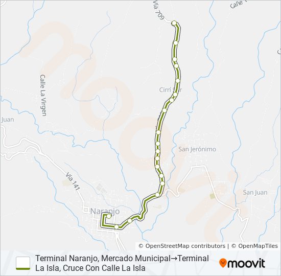 NARANJO - CIRRÍ - LOURDES bus Line Map