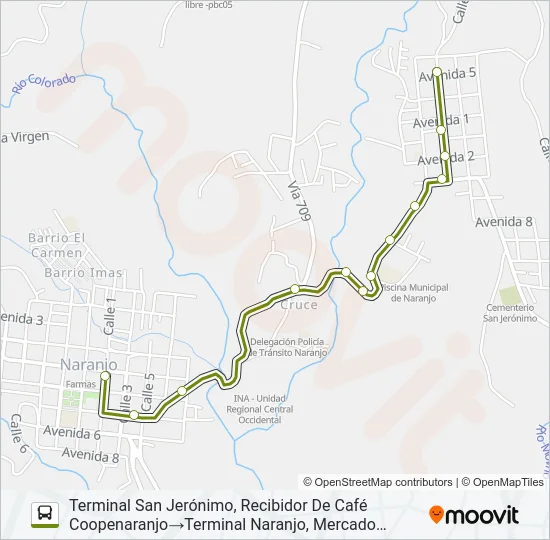 NARANJO - SAN JERÓNIMO Y RAMALES Bus Line Map