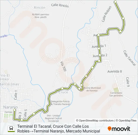 NARANJO - SAN JERÓNIMO Y RAMALES Bus Line Map