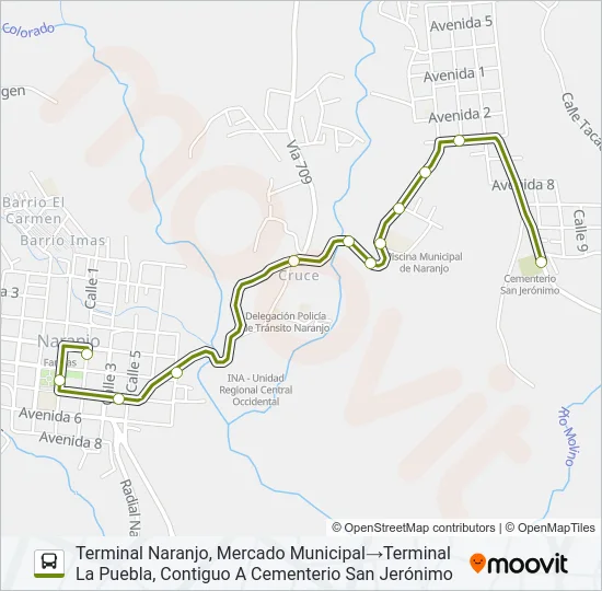 NARANJO - SAN JERÓNIMO Y RAMALES Bus Line Map